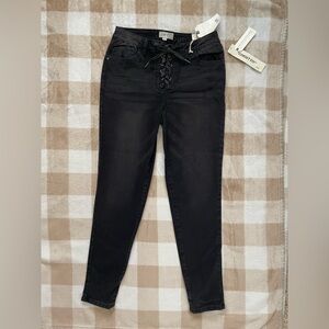 Jolt Black Jeans with Lace-Up Corset Denim NWT 5/27W